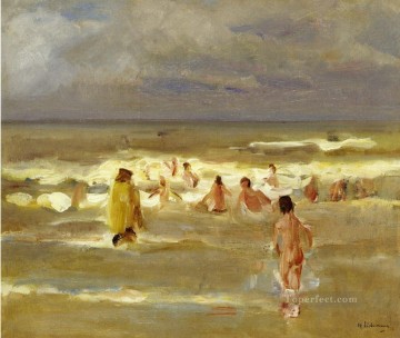  bathing Art - bathing boys 1907 Max Liebermann German Impressionism